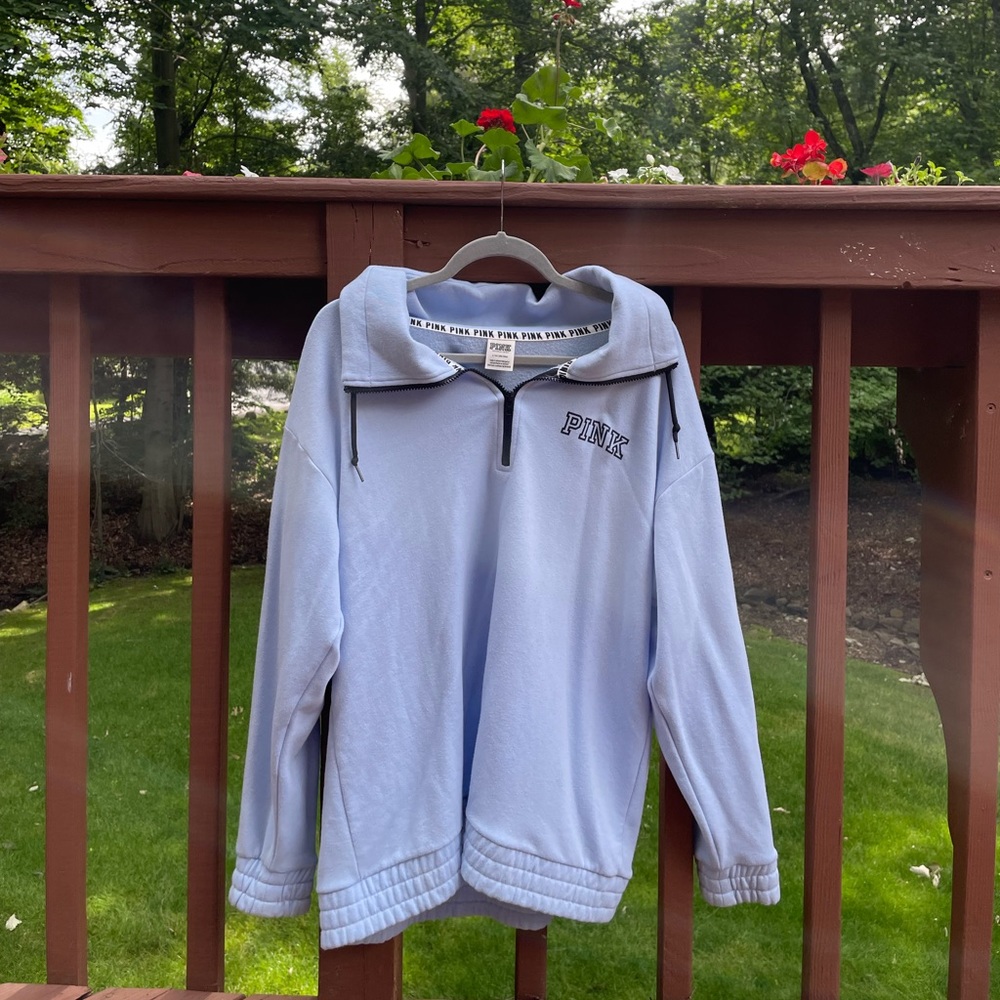 light blue victoria’s secret pink cozy quarter zip